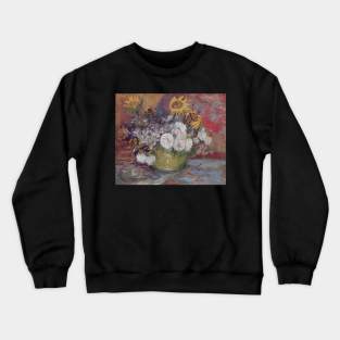 Van Gogh: Bowl with Sunflowers, Roses and Other Flowers Crewneck Sweatshirt